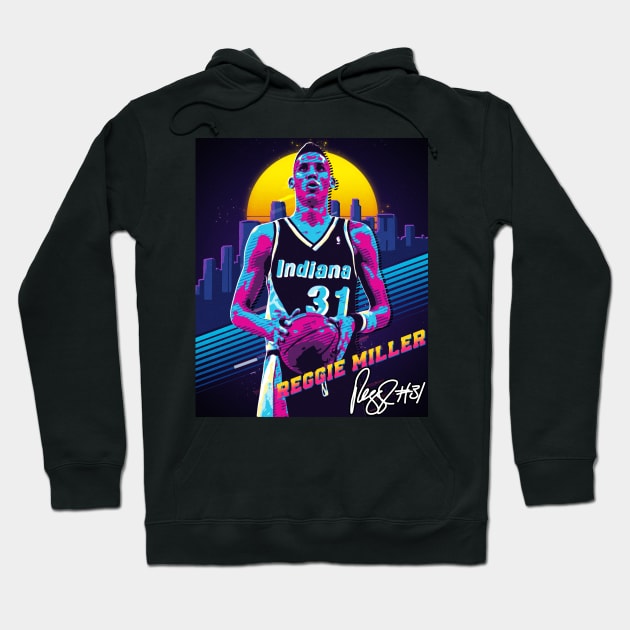 Reggie Miller Choke Sign Basketball Legend Signature Vintage Retro 80s 90s Bootleg Rap Style Hoodie by CarDE